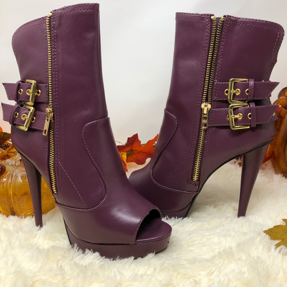 Paper Fox Dark Purple platform Booties